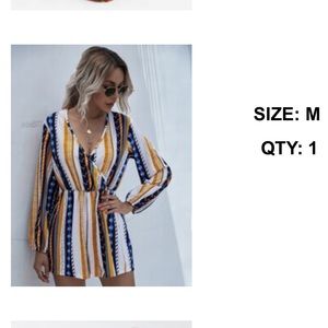 Tribal Print Long Sleeve Romper